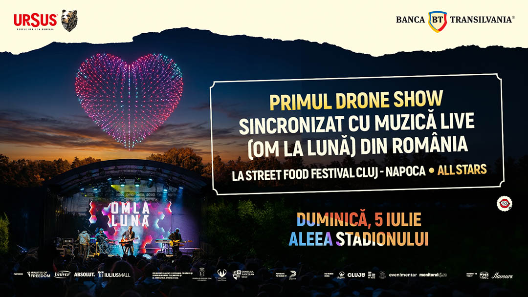 Show de drone în premieră națională - duminică, 5 iulie, la Street FOOD Festival Cluj-Napoca